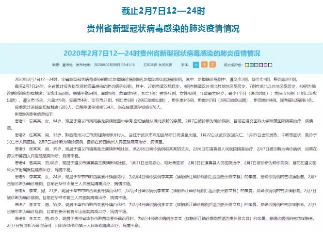贵州疫情最新消息分布概况