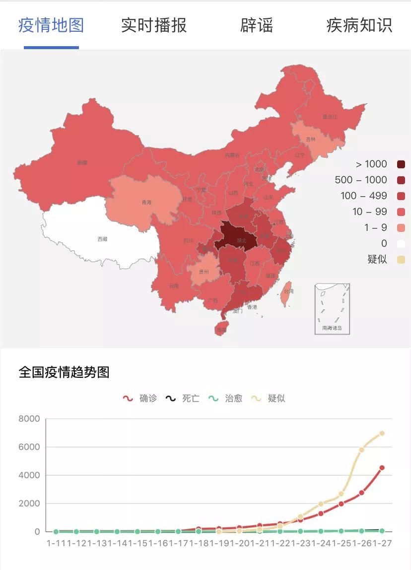 疫情地图中的浅绿色，象征希望与控制的信号