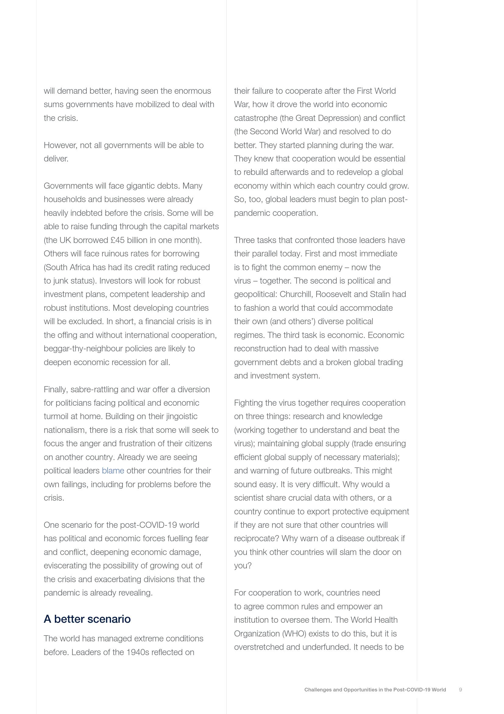 疫情时代，全球挑战与反思