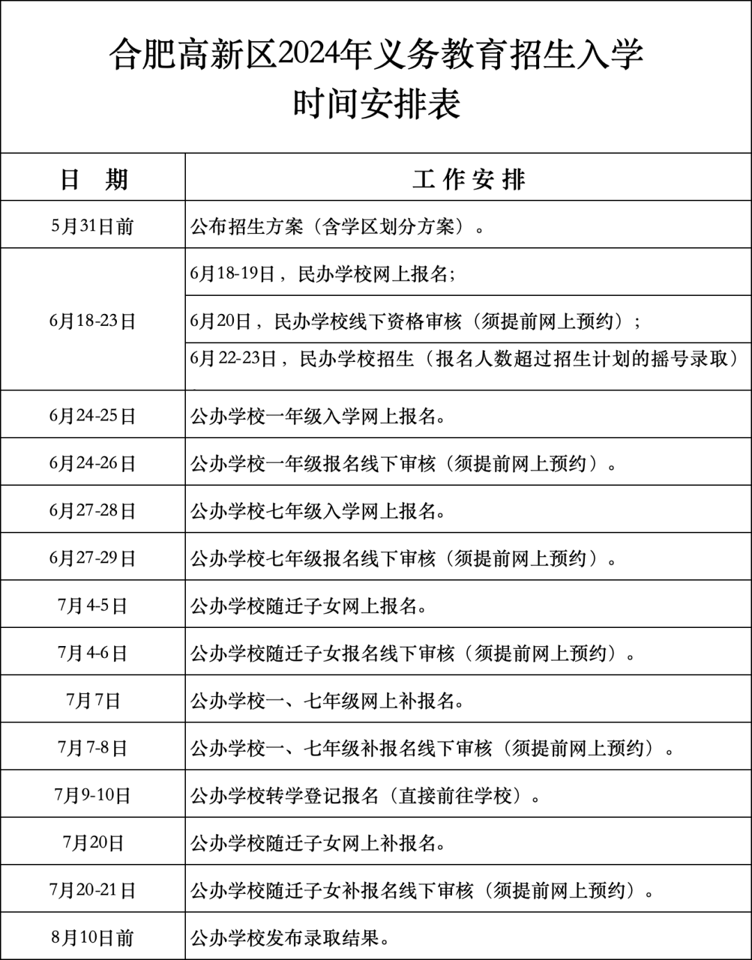 合肥八中2024年秋季开学时间及新生入学指南